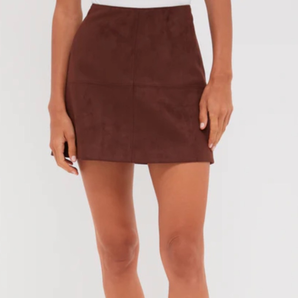NWT Sincerely Jules Skirt brown suede mini